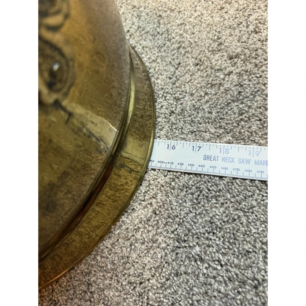 Antique Hand-Made English Brass Lion Handle Footed Cachepot Planter Cauldron